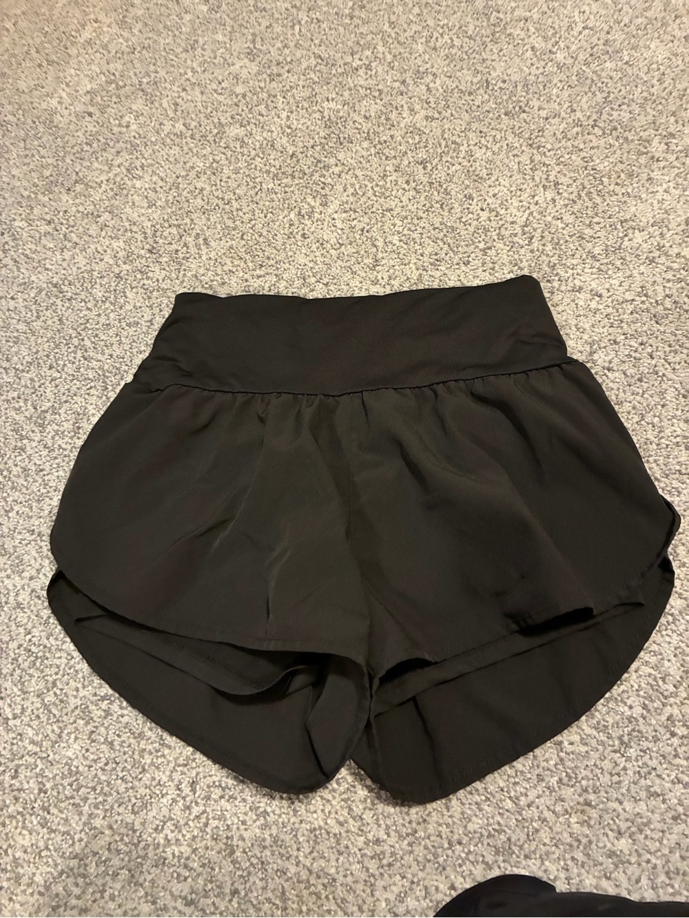 SHEIN Black Layered High-Waist Athletic Shorts